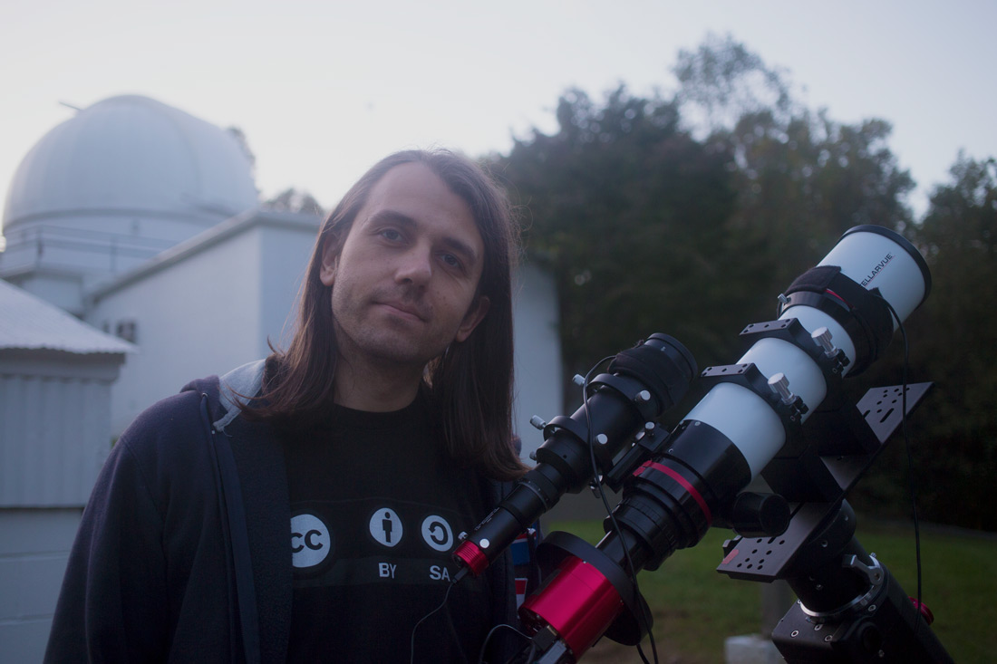 Nico Carver with astrophotgraphy gear in Delaware